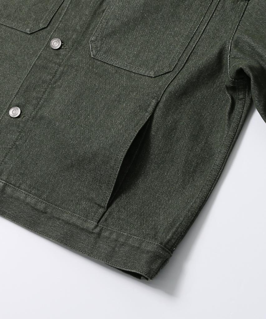 Ucla Unisex Retro Preppy Denim Trucker Jacket [Khaki] (Ub9Dj03)