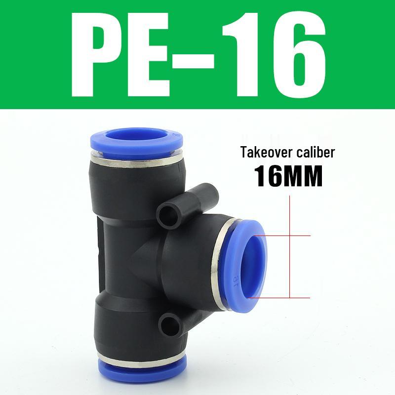 Pneumatic Quick-Connect T-Type Tee for Air Hoses, Equal Diameter, 4/6/8/10/12mm