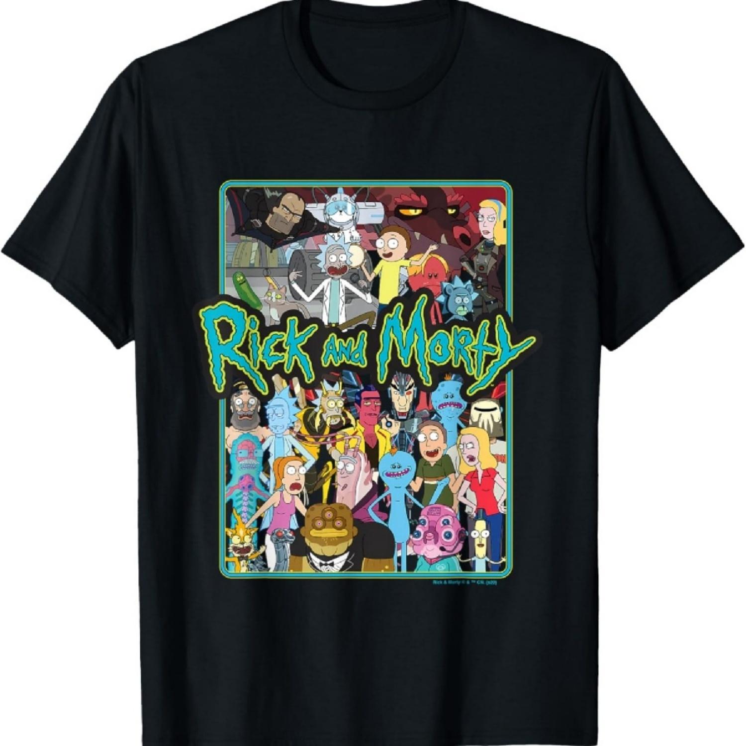 Футболка с коллажем группы Рика и Морти S