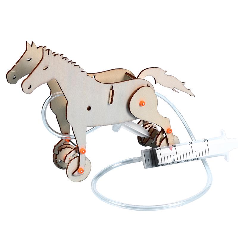 DIY Hydraulic Mechanical Horse Educational Assembly Toy 15.5*22.5 cm