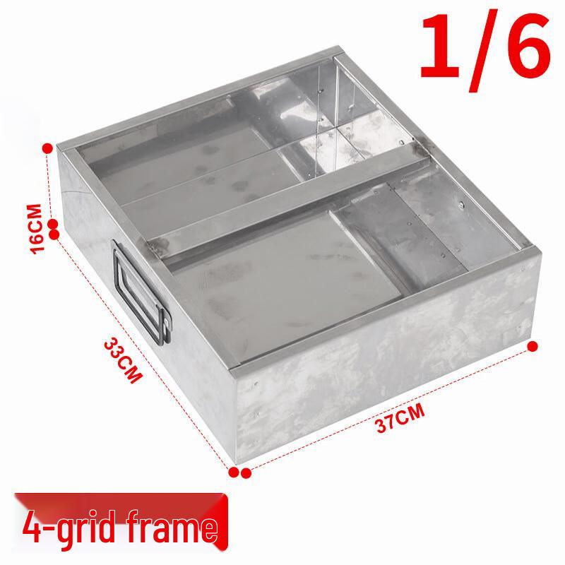 Stainless Steel 1/6 Food Pan Rack (4-Compartment, Heightened)