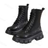 2024 New Retro Women Platform Ankle Boots Female's Round Toe Lace Up Fashion Chunky Shoes Punk Short Boots Botas De Mujer