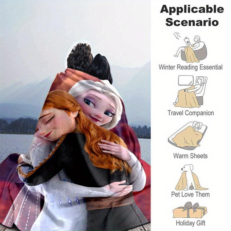 1pc. Cartoon Frozen Elsa & Anna Blanket, Soft Throw for Home Decor, Perfect Gift for Friends and Family, Suitable for All Seasons, Cozy and