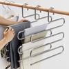 Non-Slip Clothes Hangers Multi-functional Pant Storage Rack with Multiple Hanging and Storage Functions Folding Wardrobe Rack