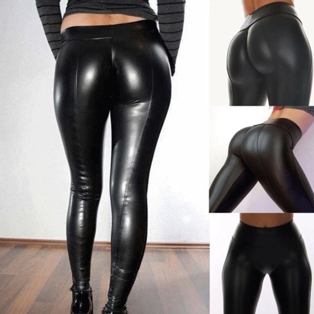 pu stretch leggings