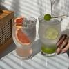 Hot Borosilicate Transparent High Temperature Resistant Torch Cup with Straw, Coffee Cup, Sparkling Water Cup, Cold Drink Cup
