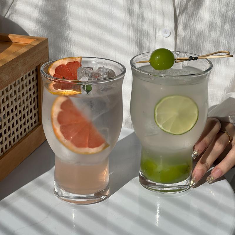 Hot Borosilicate Transparent High Temperature Resistant Torch Cup with Straw, Coffee Cup, Sparkling Water Cup, Cold Drink Cup