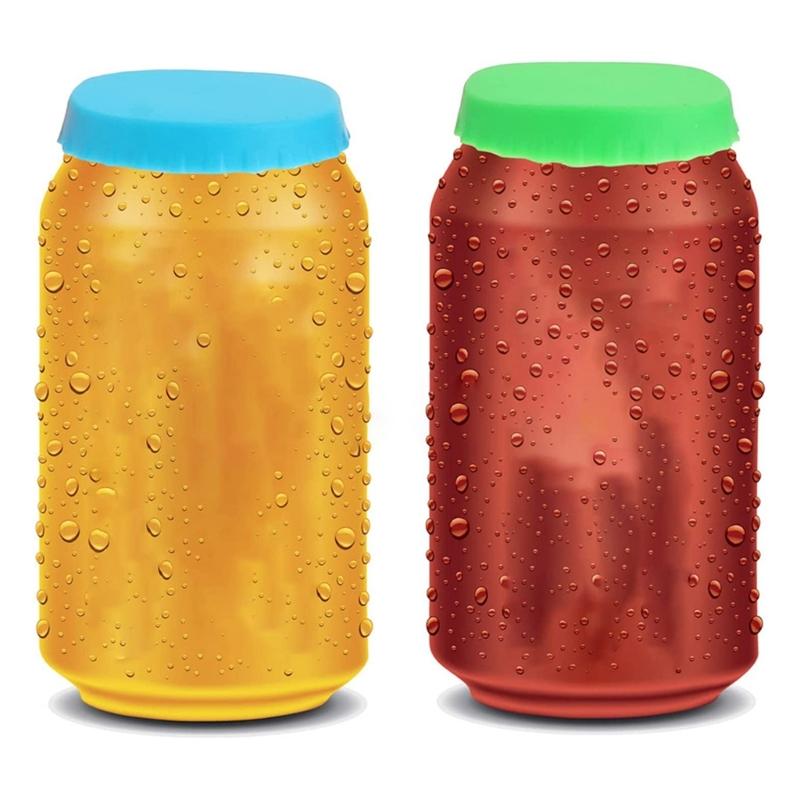 Colorful Can Cover Food Grade Safe Silicone Beverage Lid Leak Proof Portable Sealers for Standard Cans
