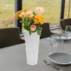 12Pcs White Metal Flower Buckets, Cylindric Vases, Modern Wedding Floral Arrangement Containers, 9In Tall Flower Display Holders
