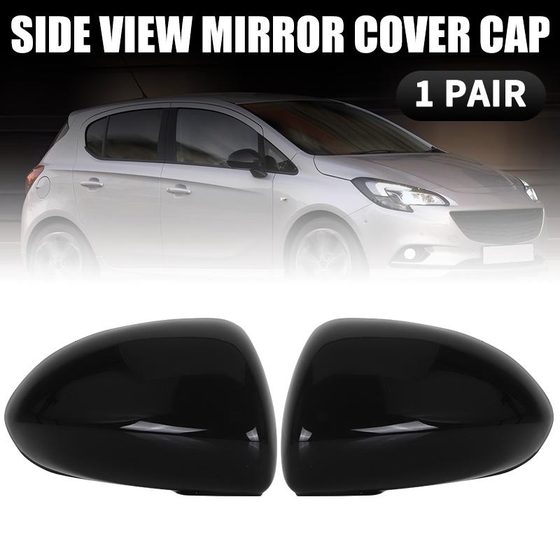 Door Wing Mirror Cover Caps For Vauxhall Corsa D Years 2006-2014 Corsa E Years 2014 2015 2016- Left/Right Side Gloss Black