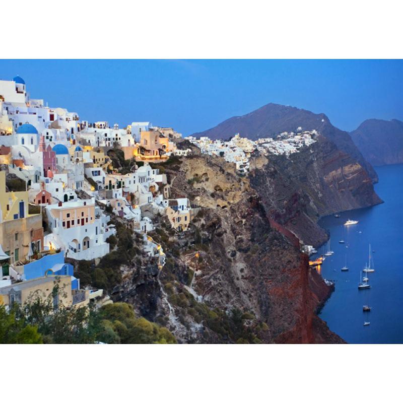 

Heavenly Santorini Island Poster: Framed Decorative Wall Art White card paper (non-adhesive) 30*42 cm