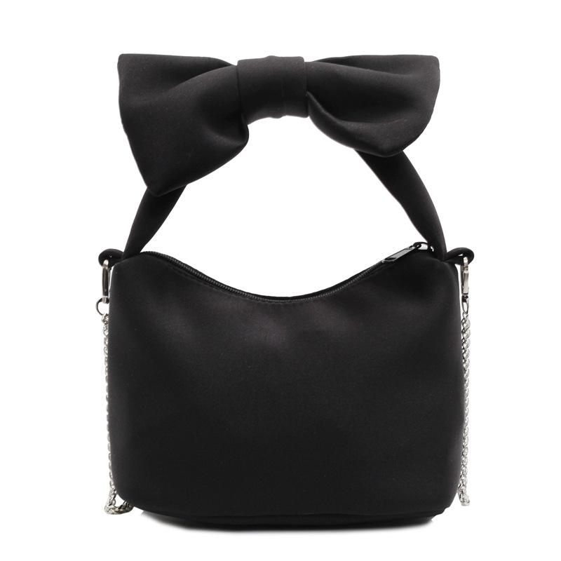 

Cute bow small bag women s 2025 new Mori sweet fashion niche hand carry chain crossbody dumpling bag чорний