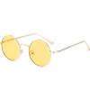New Gold Round Metal Frame Sunglasses Men Retro Summer Style Women Red Lens Sun Glasses Unisex Yellow Pink Black