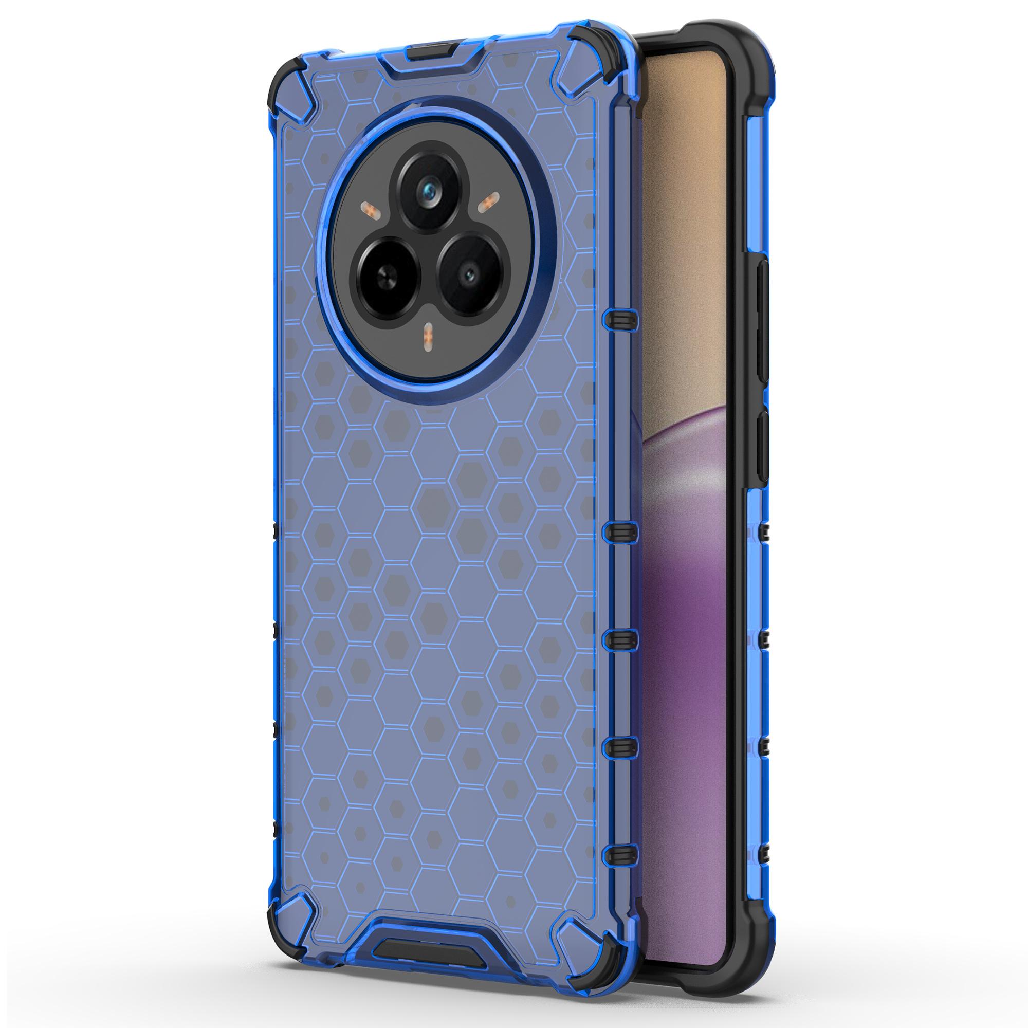 

For Realme 14 Pro 5G Case PC+TPU Phone Cover Honeycomb Shape Blue