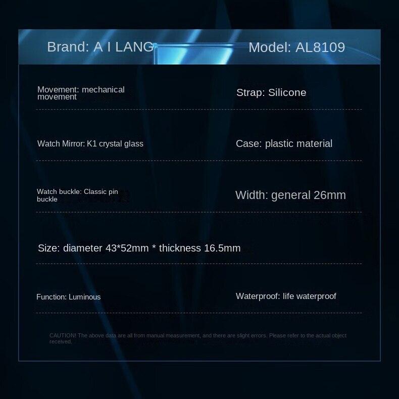 AILANG New Men's Watch Automatic Mechanical Watch Transparent Shell Men's Watch