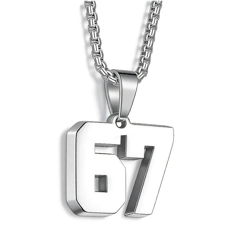 Punk Retro Style Minimalist Versatile 67 Sports Jersey Digital Pendant Casual Fashion Necklace