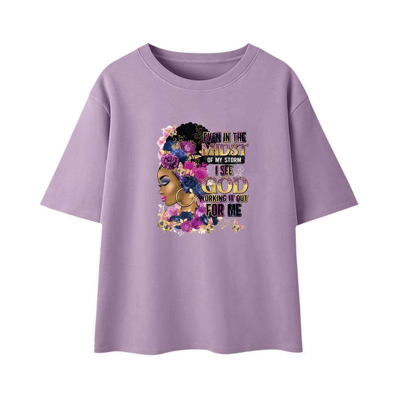 Iron On Patches Afro Woman Clothes Stickers T-Shirt Diy Parches Ropa Heat Press Appliqued Hoodies Stripe Thermo Transfer