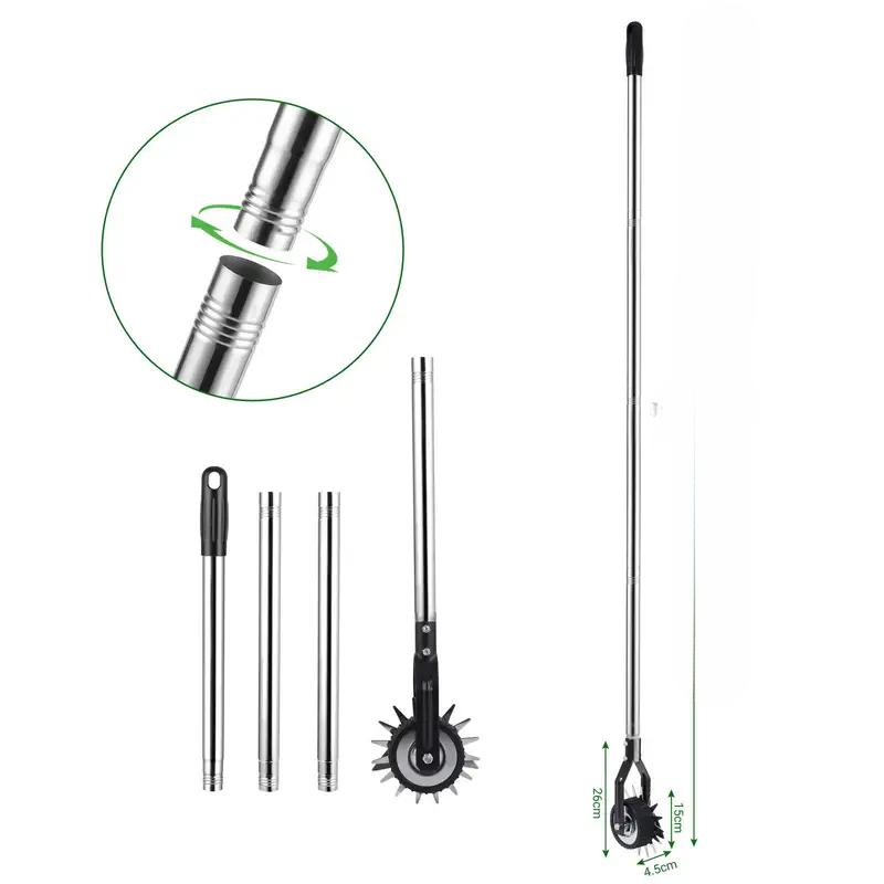 Manual Wheel Rotary Edger Lawn Edger Trimming Grass Weed Edger with Cushion Grip for Garden Sidewalks Driveways and Landscaping
