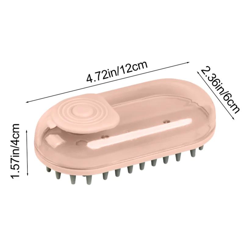 Shower Pet Haired Dog Shampoo Brush for Short Brush Bath Soft Grooming Silicone Dispenser with Soothe Bristle Pet Massage