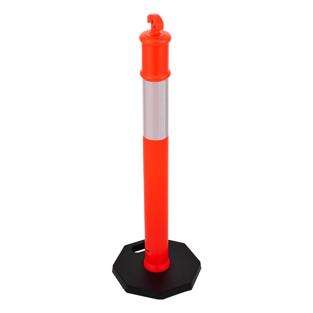 VEVOR 6 Pack Traffic Delineator Posts, 1140 Mm Traffic Safety Cones with Weighted Base and Reflective Strips