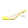 Summer 2020 New Korean Version Crystal Thick Heel with Transparent Cool Slippers Women 2025