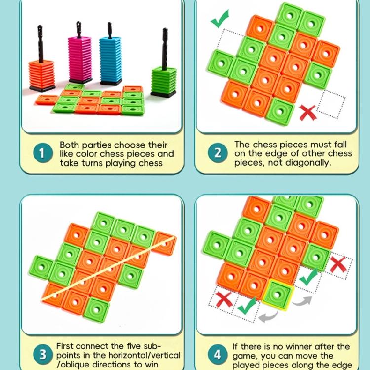 Portable Board Game Toy Five In A Row Strategy Chess Educational Toy For Travel Camping Party Entertainment