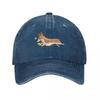 Corgi Chasing Hisher Pickleball On Red Baseball Cap Golf Cap Luxury Brand Hats for Unisex Western Hat Unisex Womens