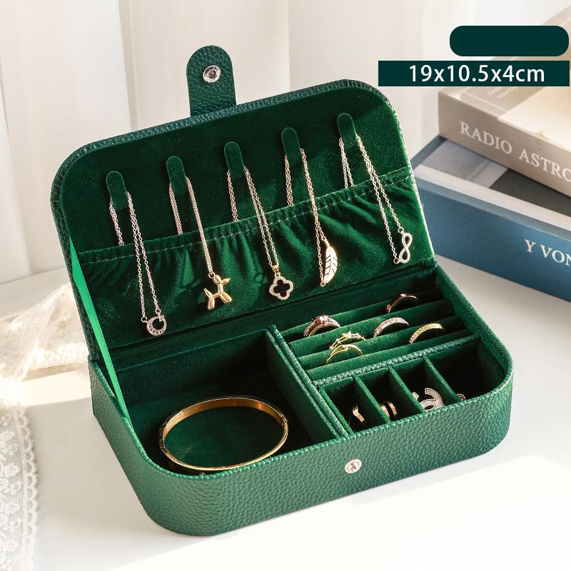 Portable Jewelry Box Jewelry Organizer Display Travel Jewelry Case Boxes Button Pu Leather Storage Zipper Jewelers Packaging