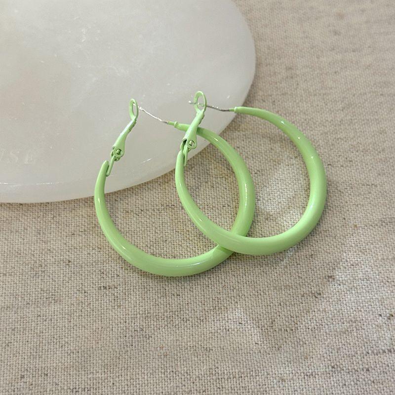 Silver Needle Simple Plain Ring Earrings Versatile Light Luxury Cold Wind Circle Ear Buckle Millennium Spice Girl Fashion Earrings Women