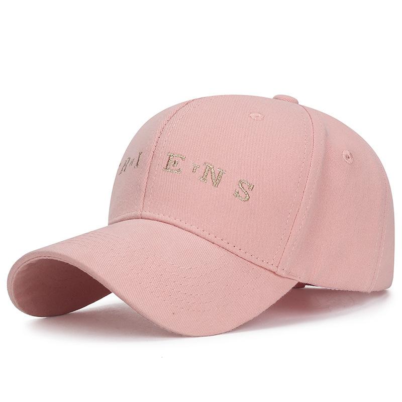 Весенне-Летняя Вышитая Кепка Унисекс Буквы Защита от Солнца Бейсболка розовый