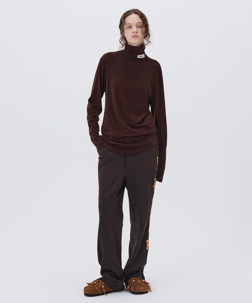 NOHANT Soft Turtleneck T-Shirt Brown