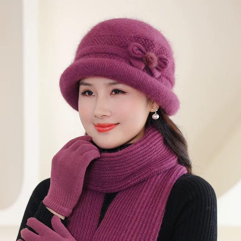 

Cap winter warm rabbit fur hat female winter mother-in-law hat fleece basin hat (separate hat)