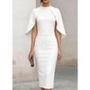 GMXIA Women's Fashion Summer Spring O-Neck Solid Color Print Casual Dresses