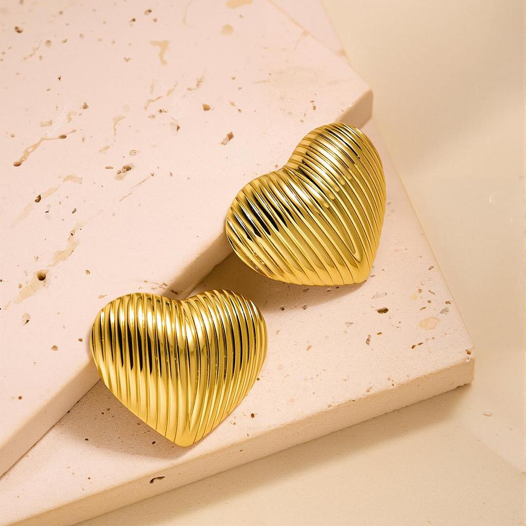 Geometric Irregular 18k Gold Titanium Steel Earrings for Women