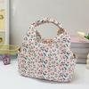 Fashionable Floral Pattern Lunch Carriers Elegant Women's Lunch Bag with Multiple Pockets Casual Work Zippered Handbag