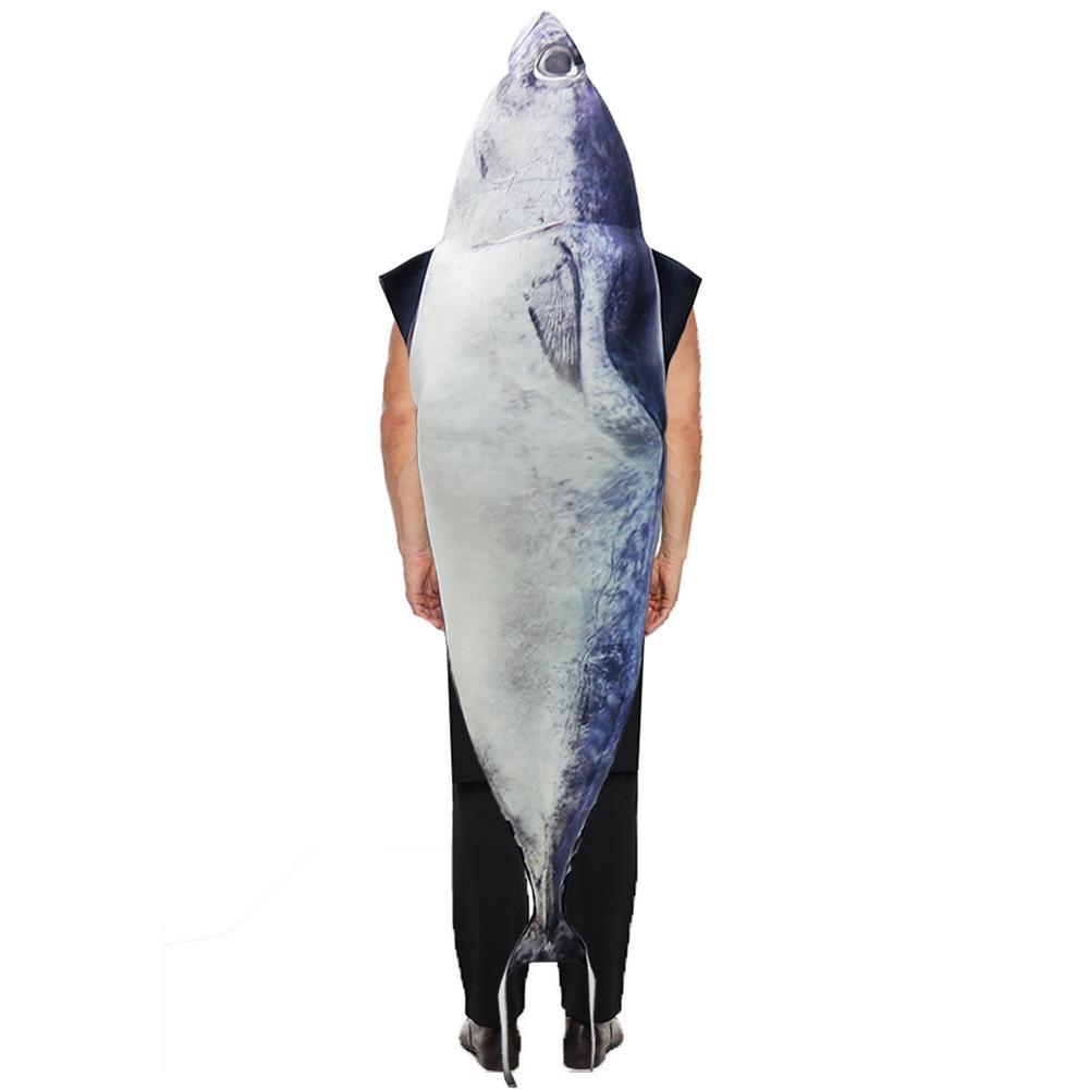 Funny Halloween Strawberry Avocado Fishman Onesie Costume Party Stage Fruit Cosplay Outfit Novelty Adult Unisex