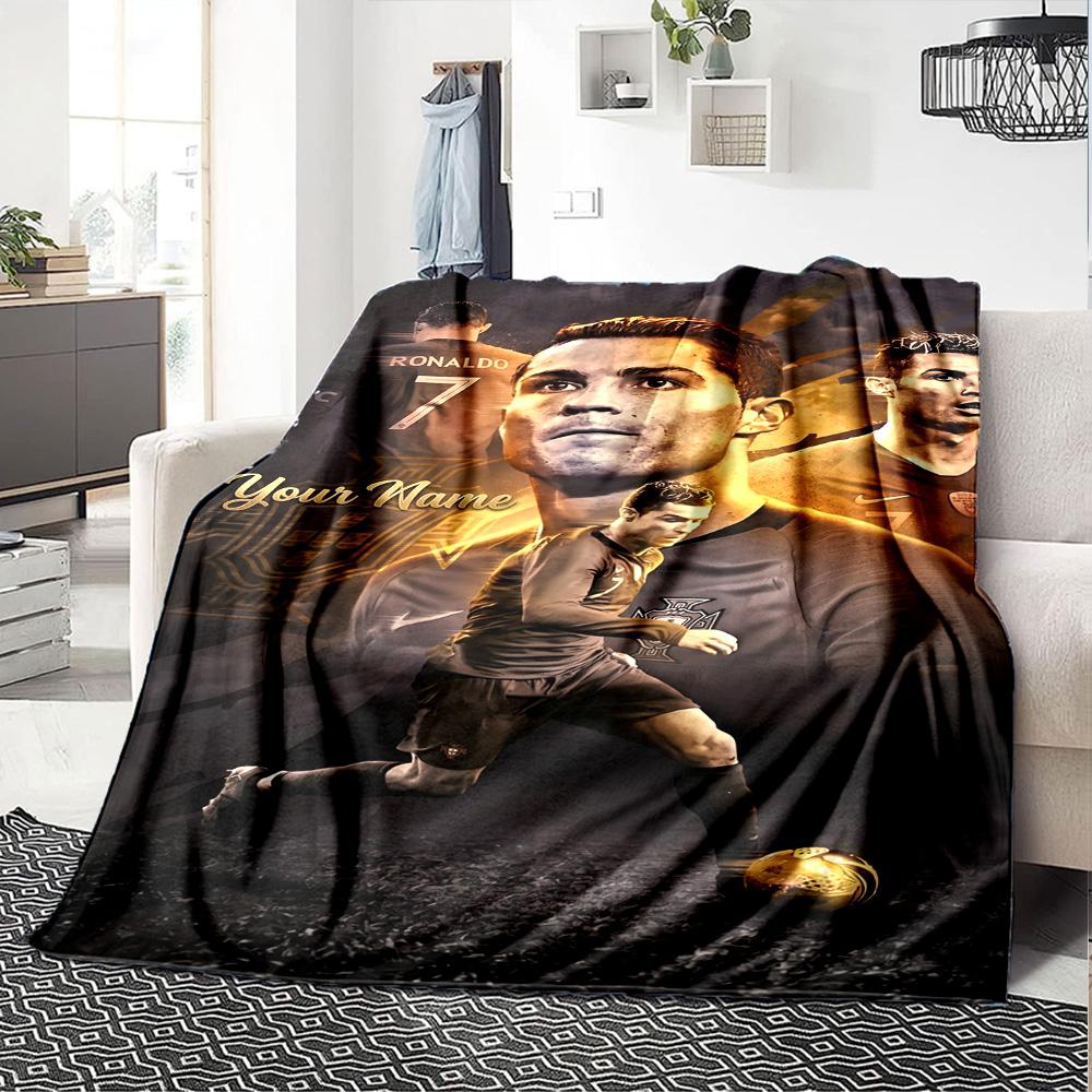 Cristiano Ronaldo (157) Customize Your Name Blanket Throw Customizable Blanket Comfortable Suitable for Bedding Home Decor Chair Couch All-Season Use