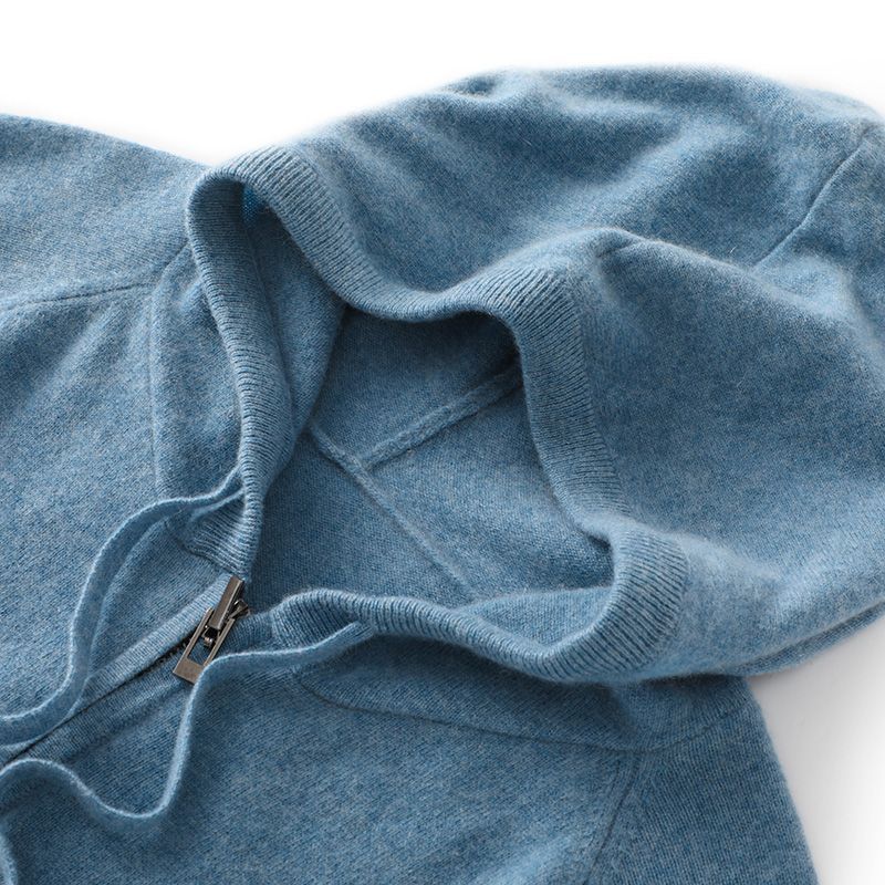 Pánská mikina vysoké kvality Jednobarevná Podzim Zima Nový kardigan s kapucí Pletený svetr Všestranný Volný