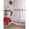 Christmas Curtains 84 Inch Length for Living Room 1 Panels Set Holiday Poinsettia Sheer Decorations Buffalo Plaid Decor