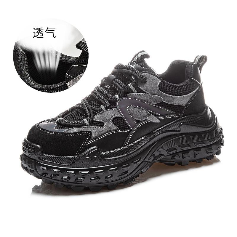 Suction film sole leather dad shoes women's 2025 spring new casual versatile shoes children's thick soles increase ins women's shoes