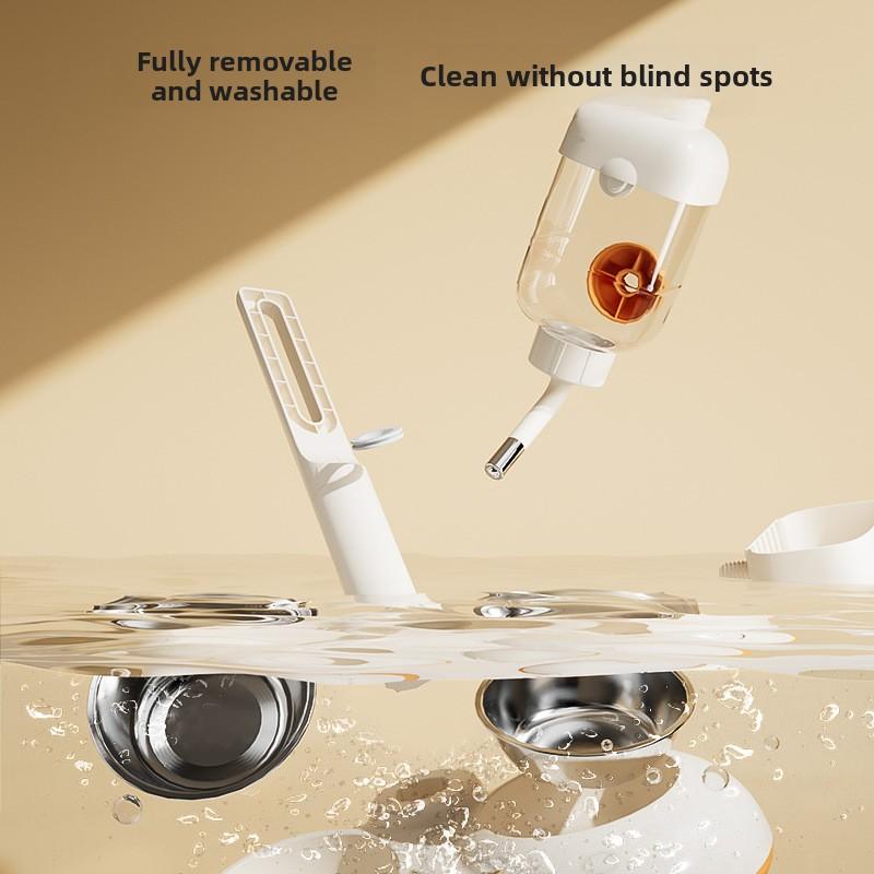 Distribuitor automat de apă vertical pentru câini, hrănire reglabilă pentru animale de companie, din oțel inoxidabil, bol dublu anti-detonare, bol pentru pisici