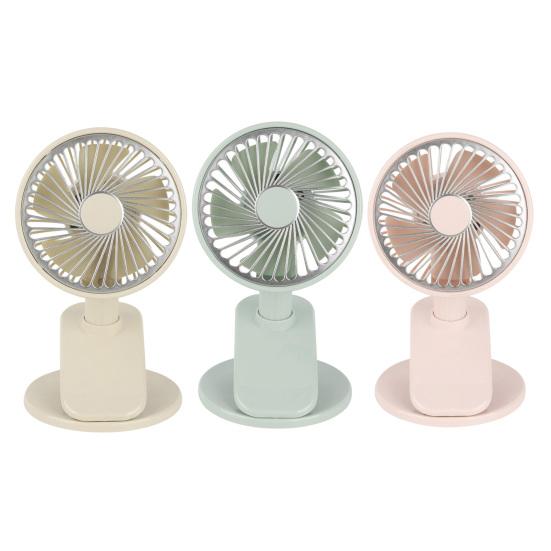 Rechargeable Clip Fan with LED Light Quiet Small Desk Fan 360 Degree Adjustable 3 Speeds Mini Personal Table Fan for Bed Office Camping