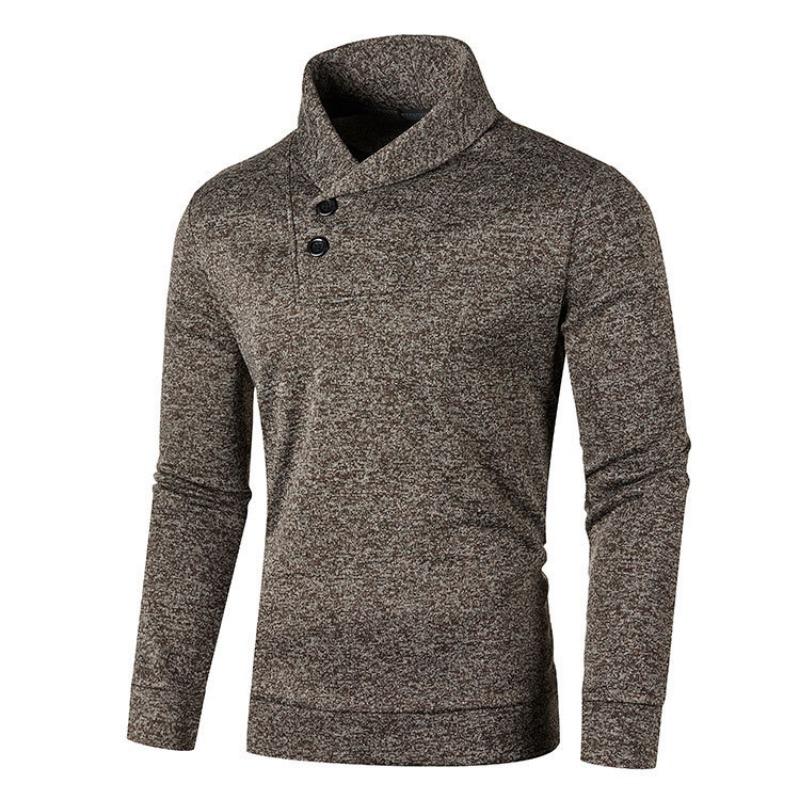 Men's Semi Cardigan Autumn Korean Loose Casual Pullover Jacket Long Sleeved Thin Velvet Sweater