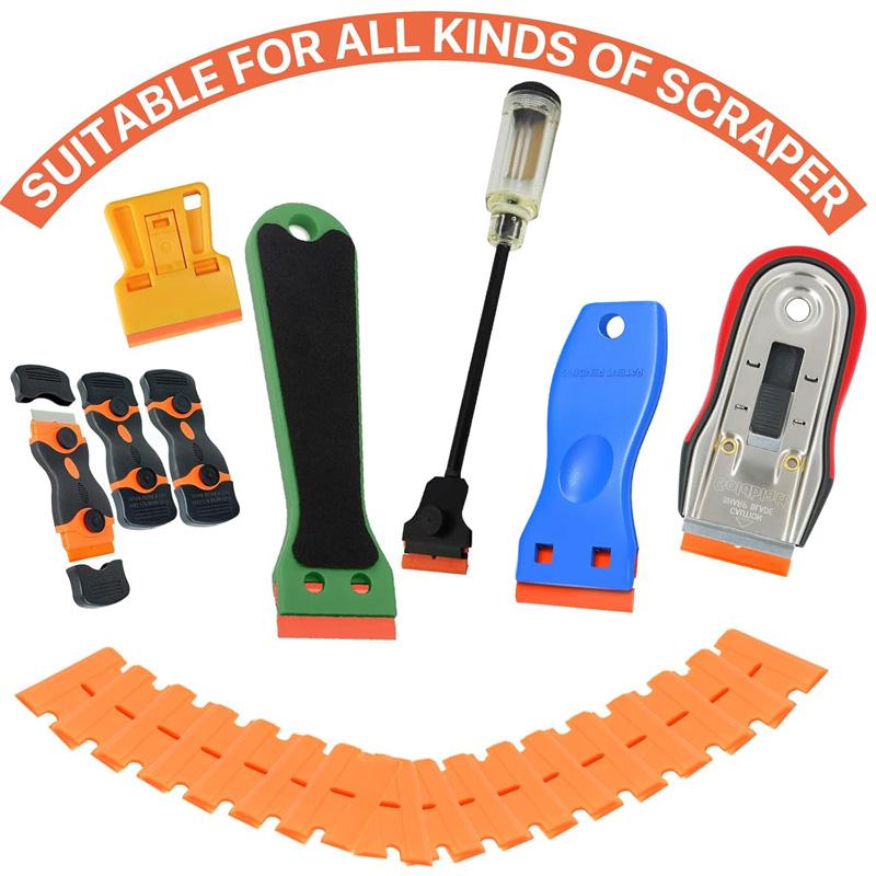 Car Paint Scraper with Plastic Replacement Blades Sticker Glue Removal Scraper Tool Set for for Removing Labels Stickers Decal