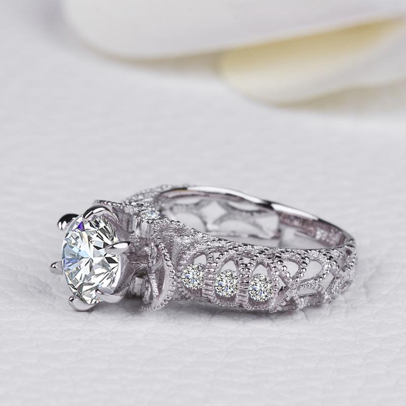 Lindon Klassischer Zirkonring aus Kupferlegierung, Damenschmuck, Hochzeitsversprechen, Partygeschenk