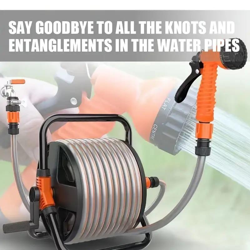 Schlauchaufroller Lagerregal Vier-Wege-Rohre Bis zu 20 Meter lang Tragbarer Wasserschlauch Schlauchaufroller Bewässerungsschlauch Aufwickelrolle