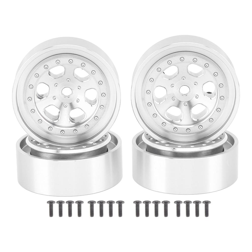 4pcs 1.3 Inches Wheels Rim Aluminum Alloy 6 Holes Wheel Rim Hubs for Traxxas TRX4M 1 18 RC Crawler