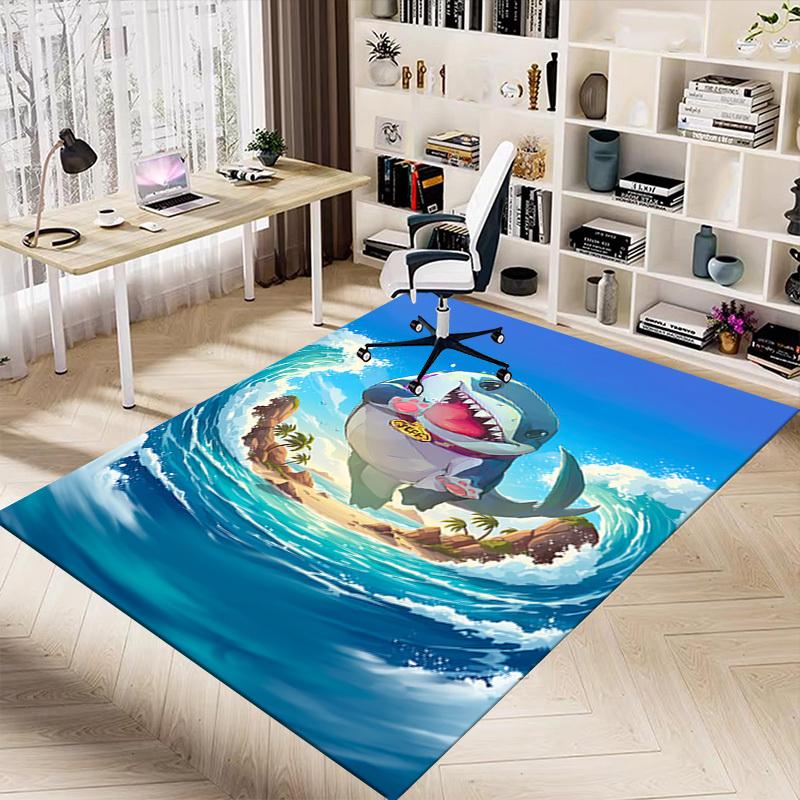 1 Stück Haifisch Jeff Teppich, Büroteppich Außenmatte Heimdeko Bereichsteppich Festival