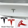 LZDF8 ABS Car Front Logo Sticker Rear Torso Logo Sticker For Tesla Model 3 Y S X Roadster P75D P85D P100D Logo Bright Black