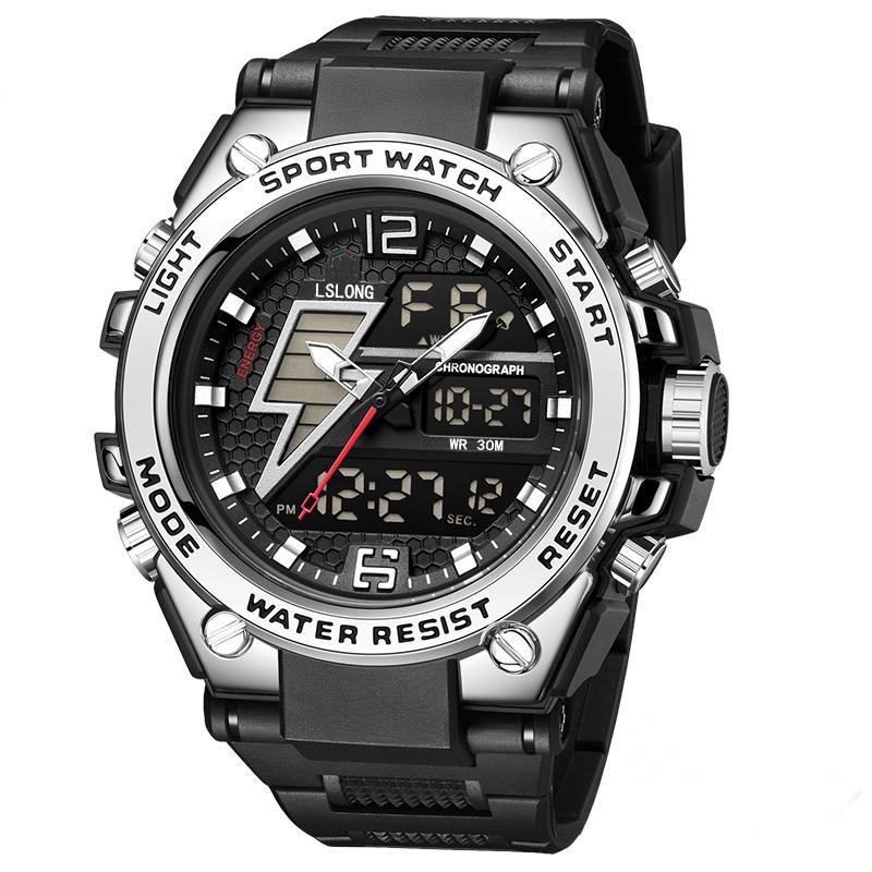 Men's Watches Sports Outdoor Waterproof Wristwatch Date Multi Function LED Alarm Stopwatch